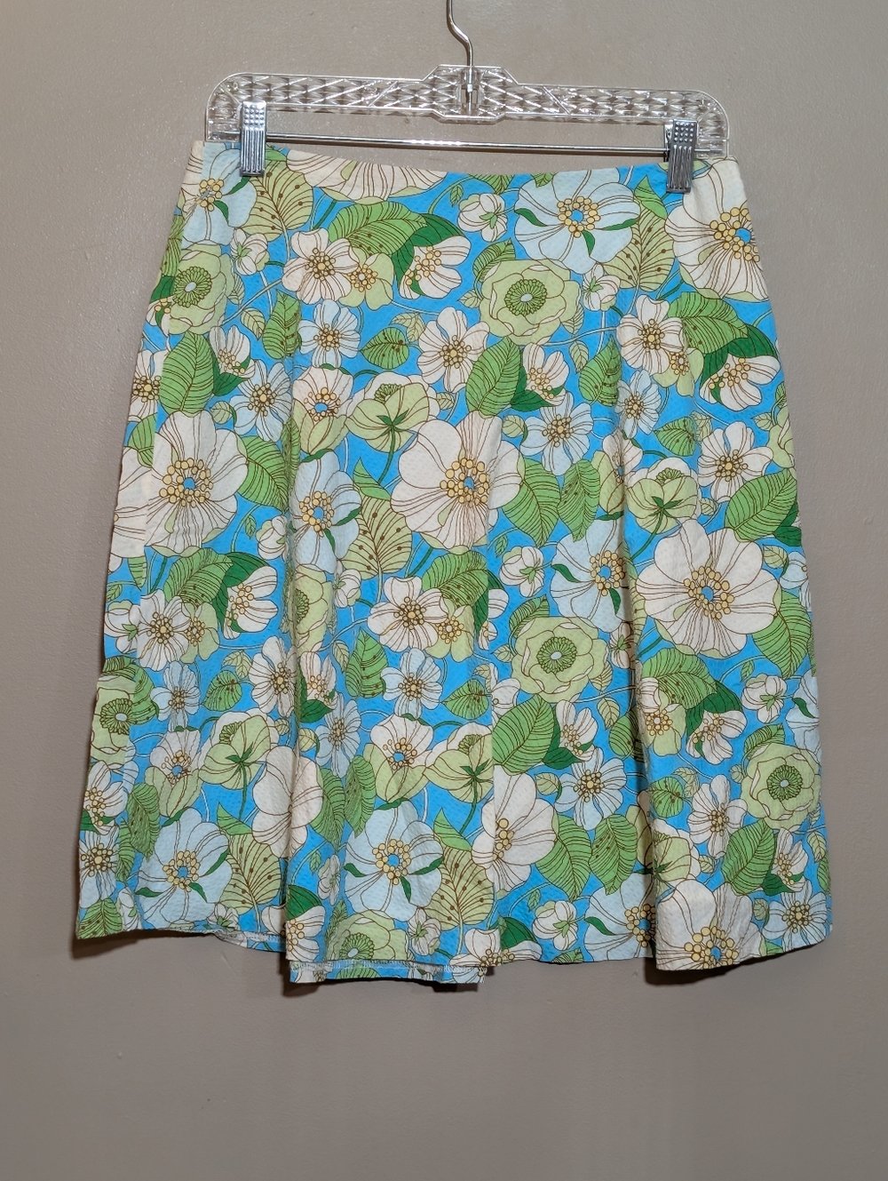 VTG Y2K Gap Cotton Floral Midi Skirt Size 2 Seersucker A-Line Cottage Preppy